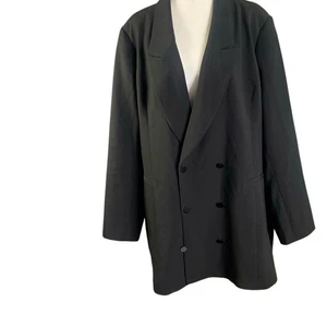 Good American zweireihiger Long Line Power Blazer Damen 7 3X 26 Plus schwarz - Bild 1 von 8
