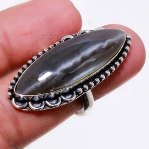Blue Opal Marquise Shape Gemstone Handmade Unique Gift Jewelry Ring 8.25" PG 472 - Picture 1 of 5