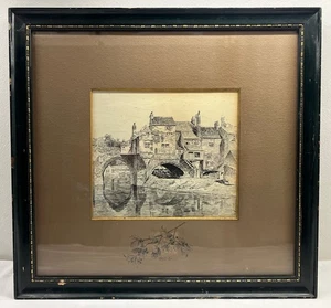 1895 Robert S. Shedd Tuschezeichnung ELVET BRIDGE Durham, England Architektur - Bild 1 von 15