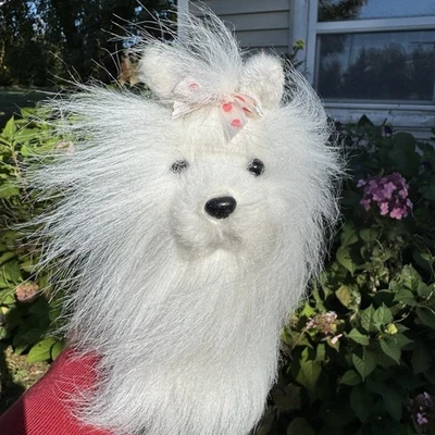 Ganz Webkinz Yorkie Dog White and Pink Plush Stuffed Animal Heart Bow No code - Image 1 of 4