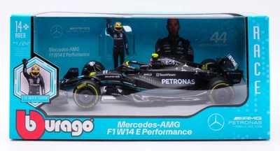 MODELLINO AUTO F1 STATICO BURAGO MERCEDES W14 LEWIS HAMILTON 2023 SCALA 1:24 - Immagine 1 di 4