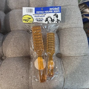 Vtg. Sekine Salon Twins 6” & 8” Clear Orange Vent Hair Brush The Massager New - Picture 1 of 4