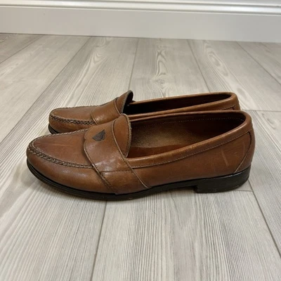 Vintage Polo Ralph Lauren Leather Loafer Dress Shoes Crest Embossed Mens 10 - Image 1 of 4