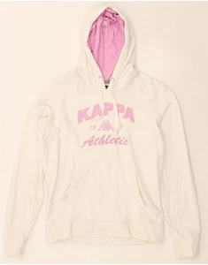 Sudadera con capucha gráfica KAPPA para mujer Reino Unido 14 grande algodón blanco CI04 - Imagen 1 de 4