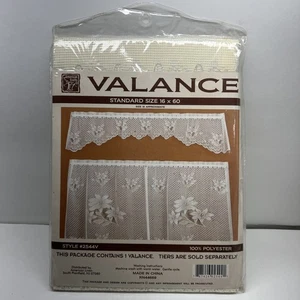Vintage Lace Valance Scalloped Cream Flower 16x60 Style2544V New - Picture 1 of 6