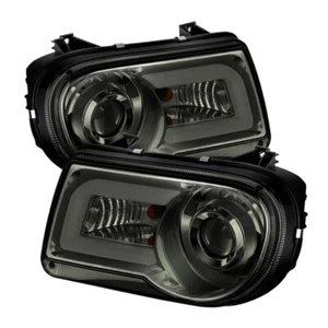For 2005-10 Chrysler 300C SPYDER Projector Headlights LED DRL Smoke High/Low H7 - Picture 1 of 10