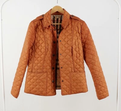 Chaqueta acolchada para mujer Burberry Brit de nailon naranja a cuadros Nova talla L 175/96A Foto 1 de 4