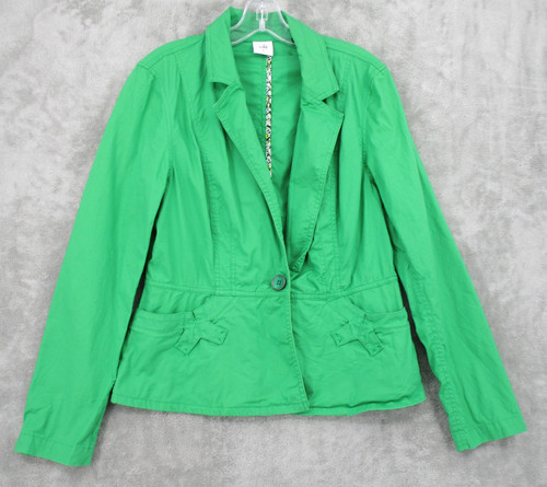 VETEMENTS Giacca Cabi Small Kelly Verde Singolo Bottone Frontale Fiocco Tasche Elasticizzata 5097