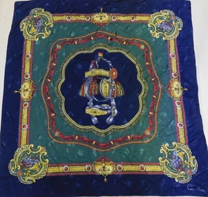 Foulard 100% Pura Seda Silk Soie Vintage Mujer Pierre Cardin (1260) 86cm X 90cm - Imagen 1 de 4