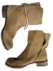 Free People Sage Green Suede Leather Boots EU 37 US 6.5 Western Boho Slip On