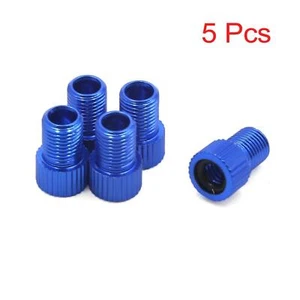 5Pcs Blue Aluminum Alloy Bike French to American Tire Valve Adapter - Picture 1 of 1