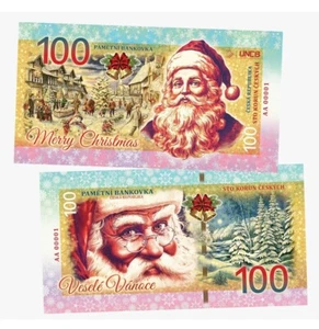 Czech Republic, 100 Korun, 2024, MERRY CHRISTMAS, Commemorative Banknote, UnCB - Picture 1 of 1