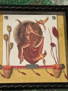 FAIRIE DIORAMA 9"" X 9"" flores de hadas y otoño - enmarcado en caja de sombra - Imagen 1 de 4