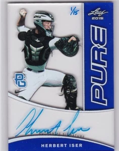Autógrafo Herbert Iser 2015 Hoja Perfecta Juego Cristal Puro Azul 1/15 - Imagen 1 de 2