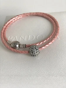 PANDORA Lederarmband mit 925er-Silber Daisy-Clip-Charm, neu + OVP - Bild 1 von 11
