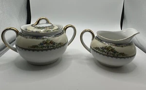 Vintage Noritake M Avril Zuckerdose wunderschön floral mit Goldakzenten 1930er - Bild 1 von 20