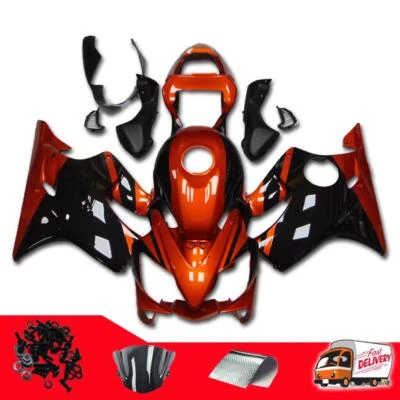 MS Orange Black Fairing With Tank Cover Fit for Honda 2001-2003 CBR 600F4I d062 - Image 1 of 4