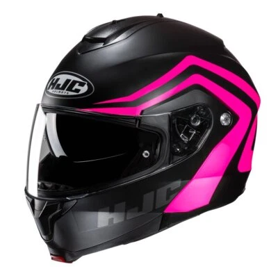 HJC C91N ECE 22.06 Modular Flip Front DVS Motorcycle Helmet - Nepos MC8SF Pink - Image 1 of 3