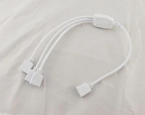 1x 4 Pin 1 To 3 Female Flexible LED Connector Cable Splitter RGB 3528 5050 Strip - Picture 1 of 6