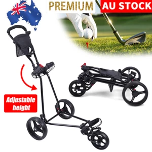 Stinger SG-1 Golf Buggy - Trolley 3 Wheel Push Cart Foldable and Lightweight - Picture 1 of 9