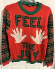 Feel The Joy Groping Hands Womens Size S followme Ugly Christmas Sweater Novelty