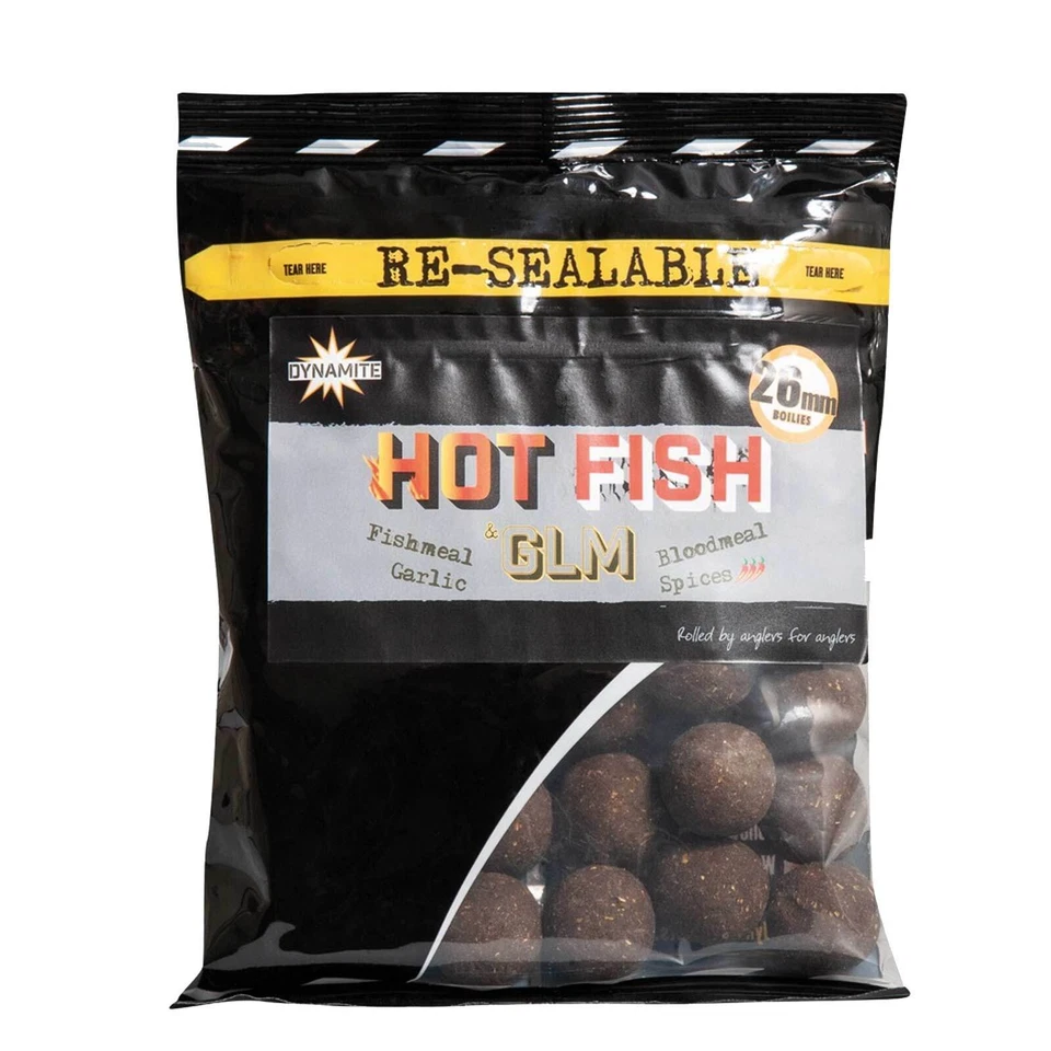 (37,43€/1kg) Dynamite Baits 1kg 26mm Hot Fish & GLM Boilies - Bild 1 von 1