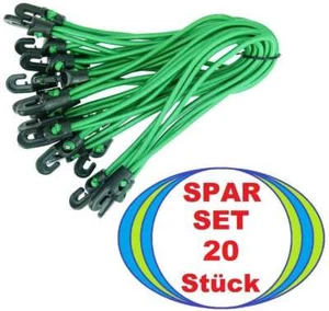 20x Spanngummi mit Haken 18 cm Ø 4 mm GRÜN Gummi Planenspanner Expander Spannfix - Picture 1 of 7