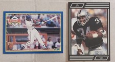1990 Score #566 Bo Jackson All-Star MVP & Unlicensed Football Card LOT (2)