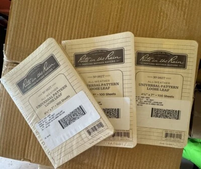 Rite In The Rain Loose Leaf All-Weather Universal Tan 100 Sheest - 982T  3 Pack - Image 1 of 3
