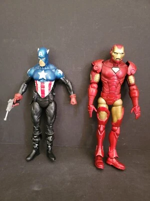 Lote de 2 figuras Marvel Diamond Select B11 Iron Man Capitán América Foto 1 de 2