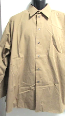 Men's XL 17-17 1/2" 32-33" Gold Long Sleeve Button Dress Shirt BY Dockers - Image 1 of 4