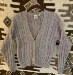 Suéter Cárdigan JG Hook Mujer Marfil Mezcla Mohair Tejido De Colección - Imagen 1 de 9