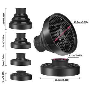 Silicone Hair Dryer Universal Travel Professional Salon Foldable Diffuser - Picture 1 of 24