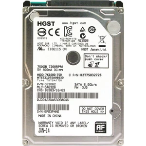 HGST 750GB HTS721075A9E630 7200RPM 6Gb/s SATA 2.5" Laptop Hard Disk Drive - Picture 1 of 4