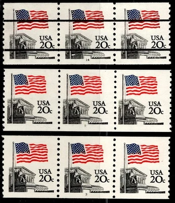U.S. #1895 P#3, 1895a P#9, 1895b P#14 Flag Supreme Court 20c (1981) PNC3 MNH - Image 1 of 4