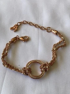 Adore Rose Gold Plated Organic Circle Braided Bracelet w/ Crystal from Swarovski - Picture 1 of 16