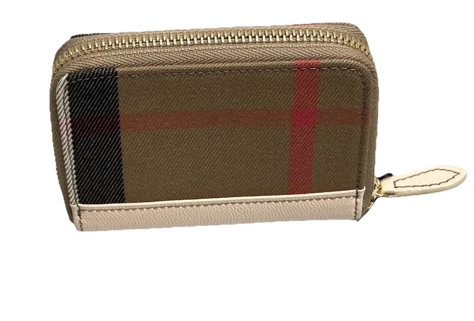 Burberry Zip Around Check Pale Cameo Wallet 80845271 Retail