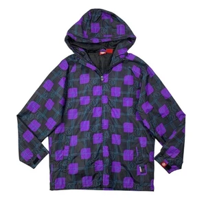 Vintage Element Jacket Mens M Black Purple Nylon Hooded Skateboard Windbreaker - Picture 1 of 9