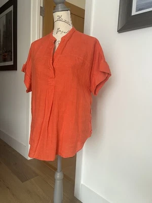 Marks & Spencer Women's Linen Tunic Orange 12 - Image 1 of 3