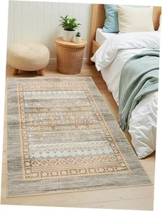 4x6 Western Rugs for Living Room, Machine Washable Aztec Geometric Carpet with - Picture 1 of 8