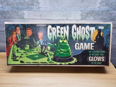 VTG 1965 GREEN GHOST BOARD GAME - IN BOX - TRANSOGRAM - MISSING SEVERAL PIECES - Image 1 of 4