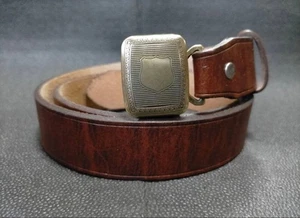 RRL Ralph Lauren Braun Leder Gürtel Gold Schnalle Gr. 32 Klassisch Herren Neu - Bild 1 von 5