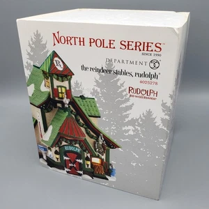 SIGNED Tom Bates Dept 56 Reindeer Stables Rudolph 2012 North Pole Series 4025278 - Picture 1 of 20