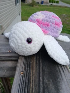Sea Turtle Stuffed Animal Plush Turtle Kids Toy Pink Turtle Toy Handmade - Picture 1 of 9