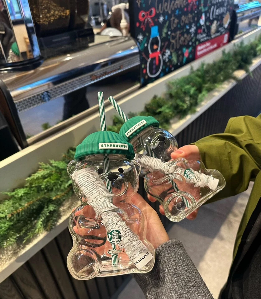 591 ml Starbucks Barista Bear Cup Limited Edition Glass Cup Xmas gift  2026 - Image 1 of 4