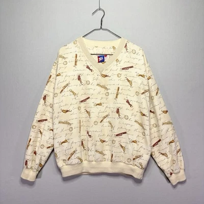 Винтажный 90-х хвост куртка для гольфа - пуловер ветровка - AOP все над печатью - средний - Изображение 1 из 4