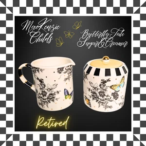 MacKenzie Kinder Schmetterling Toilette Keramik Milchkännchen & Zucker Set - Bild 1 von 5