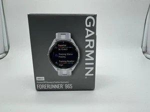 Garmin Forerunner 965 White - AMOLED - Premium GPS Running Triathlon Smartwatch - Picture 1 of 2