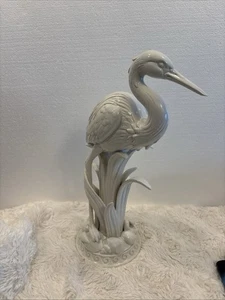 Vintage Fitz & Floyd Atlantis großer cremefarbener stehender Kranichreiher VOGEL Küste 2003 - Bild 1 von 14
