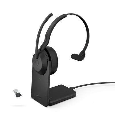 Jabra Evolve2 55 Link 380 USB-A UC Mono Headset and Stand - Image 1 of 3